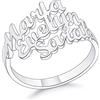 MeMeDIY Anello con Nomi Personalizzati per Donna, Anello con Nomi 1-4 Bambini, Anello in Argento Sterling con Placcato Oro, Placcato Oro Rosa, Regalo per Mamma Moglie (3 Nomi, Taglia 16,5)