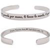 ALMENDRA Bracciale maestra fine anno maestre cuore acciaio idea regalo personalizzato personalizzabile scuola asilo frase scritta nomi insegnante