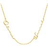 Kiddo Sky Collana con Nome Personalizzata con Catena Barbazzale, Targhetta Placcata in Oro 18 Carati, Regalo di Gioielli Personalizzato Donna Mamma Moglie Adolescenti Figlia (Collana con 2 Nomi)