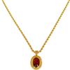 Dsnyu Collana Donna Lunga Rossa, Collana Donna Pietra Ovale Vintage Placcato in Oro Gioielli per Amico 50Cm
