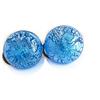 VENEZIA CLASSICA - Orecchini da Donna in Vetro di Murano Originale con foglia in argento, modello Cabochon, chiusura a Clip, Made In Italy certificato (acquamare)