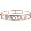 FADA GIOIELLI Bracciale Rigido in Argento 925 con Nome Personalizzabile ricoperto di Zirconi - Bracciale a Manetta Donna Chiusura a cassonetto - Idea Regalo (Oro Rosa)
