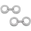 BBDMind Connettore a Doppio Anello in Argento Sterling 925 per Braccialetti di Perle, Collane con Zirconi, Chiusura a Cerchio Lucido