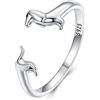 GemKing SCR894 dachshund open ring S925 Sterling Silver ring