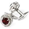 Socoz Gemelli Vintage,Acciaio Inossidabile Gemelli della Camicia Uomo Cubic Zirconia Round Rosso Gemelli