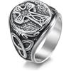 ZQIUDLOF Anello Con Croce Celtica Nordica, Anello Da Uomo Con Croce Vintage in Acciaio Inossidabile,Argento,10