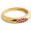 SINGULARU - Anello Signet Raspberry. Argento Sterling con Finitura Placcata Oro 18 Kt. Gioielli da Donna. Taglia 12