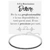 Bramart Bracciale Uomo Dottore Argento Sterling 925 Compleanno Idee Regali per lui, Bracciali Medico Tennis oro Idea Regalo Natale - Cofanetto con DEDICA incluso (Dottore)
