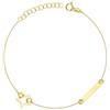 Sakrami Bracciale in Oro 9 KT con Stella e Piastrina Incidibile con Nome - Colore Oro Giallo + Confezione regalo Personalizzata - per Compleanno Anniversario Comunioni e Cresime