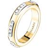 Trussardi Anello Donna in Acciaio, Cristalli, Collezione CONCEPT, Bicolore, Pavé, Regalo Fidanzata