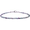 WORLD WIDE GEMS Bracciale unisex con perline sfaccettate rotonde da 3 mm in fluorite arcobaleno e chiusura placcata in argento da 7 pollici.|WWG_PC_05622