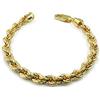 Damiano Argenti Bracciale Corda Spessa in Argento Sterling 925 Placcato Oro Giallo Oro
