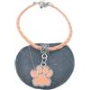 Generic braccialetti da donna ciondolo impronte di zampe corda in pelle multicolore 18 cm