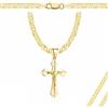 AMAR Amor Luxury Catena Uomo Oro 585/925 Crocifisso Collana - Idee Regalo, Moda Uomo - Oro 18k Vero, Prod. Italiana