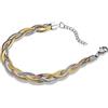 555Jewelry Bracciale in acciaio inox piatto intrecciato serpente catena per donne e ragazze, Metallo, non conosciuto