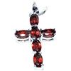 Jete Granato Agrifoglio Croce Ciondolo Con 925 Sterling Argento Massiccio 5 X 3 MM Gemma Pietra Naturale Ciondolo Locketes per Donna Ragazze Natale Giorno Del Ringraziamento Regalo Gioielli