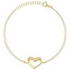 Sakrami Bracciale in Oro Due Fili e Cuore Infinito Strass + Confezione regalo Personalizzata -Idea regalo per Compleanno, Fidanzamento, Anniversario, Cresima, San Valentino, Comunione, Laurea, Natale.