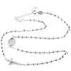 Gioielleria Bucci COLLANA UNISEX ROSARIO CON CROCE IN ARGENTO 925 RODIATO ORO BIANCO CON ZIRCONI