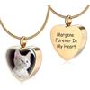 MeMeDIY Personalizzato Cuore Orma di Zampa Ceneri Urna Pendente Collana Personalizzato Nome/Foto/Data per Donna Uomo Animale Domestico Amante Memoriale Cane Gatto Ricordo Dell'animale Domestico - C2