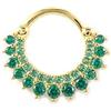 Homxi Piercing Naso 1 Pz,1.0mm Piercing 18G Naso Finto Piercing Naso Argento 925 Fiore Zirconia Cubica Verde Anello Naso Piercing Verde Oro