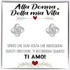 Bramart Orecchini Nodo Donna della Mia Vita con finitura in Oro bianco 18k Regalo Idea per lei Compleanno, Natale - Cofanetto con DEDICA incluso. (Orecchini Nodo Argento - Donna della Mia Vita)