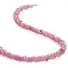 NirvanaIN Collana con corda intrecciata al quarzo fragola, collana chakra del cuore, pietra rosa, collana al quarzo fragola, collana da meditazione, regalo per lei