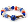 SAGA GIOIELLI Bracciale Colorato con Perle in Vetro - Bracciale Artigianale Multicolore Regolabile 23 cm - Gioiello Unisex Uomo Donna - Idea Regalo Originale (TRAMONTO MEDITERRANEO)