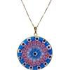 LE GEMME DI VENEZIA Collana Donna Con Pendente Murrina Milefiori Venezia In Vetro Originale Di Murano E Argento 925 Colore Oro Diametro 36N OR (COLORE 14)