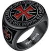 PROSTEEL Anello Personalizzato Acciaio Nero Uomo Cavalieri Templari Croce Rosso Anello Acciaio Uomo Anelli Uomo Misura 27 con Confezione Regalo