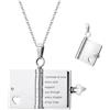VAKTWPDLY Collana con medaglione a forma di libro d'amore personalizzato con messaggio, collana con medaglione a forma di cuore in acciaio inossidabile apribile, regalo per mamma, moglie o fidanzata