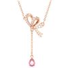 Swarovski Volta Collana Pendente a Y, con Motivo a Fiocco, Cristalli e Zirconia Swarovski, Placcata in Tonalità Oro Rosa, Rosa