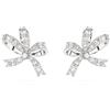 Swarovski Volta Orecchini a Lobo, Piccoli, con Motivo a Fiocco e Zirconia Swarovski, Placcati in Tonalità Rodio, Bianco