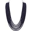 Ratnavali Jewels Collana di Gioielli in Filo di Perle di Quarzo Multicolore a 7 Linee da Donna (Blu)