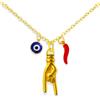 Bramart Collana Donna Ciondolo Corna - Scaramanzia Corno Malocchio - Regalo per lei Finitura in Oro, Per Amanti della Tradizione Napoletana Partenopea - Cofanetto incluso (Collana Donna - Corna)