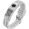 Theluckytag Bracciali Medici per le Donne Degli Uomini con QR Code Medical Alert ID Bracciali Silicone Impermeabile 9 '' Braccialetto Info Personalizzate Sull'avviso di Emergenza Dell'ID Medico