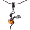 Collane e Girocollo - Cozmos Ciondolo pendente ambra naturale baltica e collana girocollo argento 925