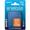 eneloop Batterie Ricaricabili AAA Ni-MH, 800 mAh, Confezione da 4 con Custodia