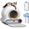 ogngint Lettiera elettrica autopulente, autopulente, per gatti, automatica, con app, chiusa, per famiglie multiple, taglia XXL, isolamento odori