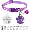 Uiopa Collare Gatto Personalizzato + Medaglietta Cane Personalizzata con Incisione, Collare Cane Taglia Piccola con Campanelli, Regolabile 19-32 cm Collarino per Gattino e Gatti (Viola)