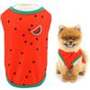 SMALLLEE_LUCKY_STORE T-shirt per cani di piccola taglia maglione per animali domestici con simpatico motivo anguria gilet per cuccioli traspirante elasticizzato canotta primavera estate camicia