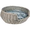 UNUS RM E-Commerce, cuccia per cani e gatti, in vimini, diametro 65 cm, con cuscino grigio, per cani e gatti
