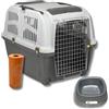 Pet's Market Trasportino Skudo 5 Gatto Cane Rigido Sacchetti Igienici e 2 Ciotole Casuali in Omaggio Accessorio da Viaggio Animali Porta in Ferro Fessure Conforme agli Standard Aerei (5 (79×58,5x65h))