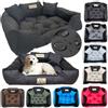 KING DOG Letto per Cani Molto Grande Taglia XXL 130x105 | Personalizzazione - Nome del Cane | Cuscino Impermeabile | Divano Adatto al Lavaggio | Cuccia Interno | Brandina Nero