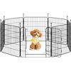 Yaheetech Recinto per Animali Domestici, 8 Pannelli Altezza 60 cm, Pieghevole con Porta per Interno ed Esterno, in Acciaio, per Cani, Cuccioli, Gatti e Conigli