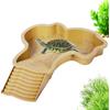 Smileshiney Piscina per Rettili - 35x28,5x4,3 Cm Vasca da Bagno per Tartarughe, Plate per Acqua per Tartarughe con Rampa, Ciotola Acqua Rettile, Piscina per Tartarughe E Anfibi, Brown