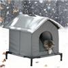 Generico Cuccia Gatto Esterno Impermeabile e Isolata, Cuccia gatto esterno,Casetta Calda per Gatti per Inverno e Autunno con Base Sollevata