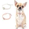 PAIDEFUL Collana per cane piccola ragazza doppio strato perla diamante cuore Bling gioielli regolabile leggero carino gatto collare festa di compleanno, rosa, S