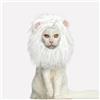 Onmygogo Parrucca con criniera di leone, per cani e gatti, divertente costume per animali domestici, per Halloween e Natale, accessori per animali domestici (M, bianco)