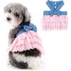 Ranphy Abito da principessa per cani per cani di piccola taglia Vestito da ragazza in denim con papillon Cucciolo Gonna tutu per gatto carino primavera estate Abbigliamento per chihuahua Denim S