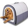 ping bu Cuccia per cani 2 in 1 Casa per Cani Grande Grotta per Animali, Cuccia Calmante Canile Anti-Ansia Cuscino Morbido e Caldo, Letto Igloo per Gatti Rimovibile Lavabile Antiscivolo (Grigio scuro, L-60 x